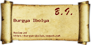 Burgya Ibolya névjegykártya