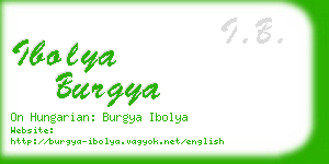 ibolya burgya business card
